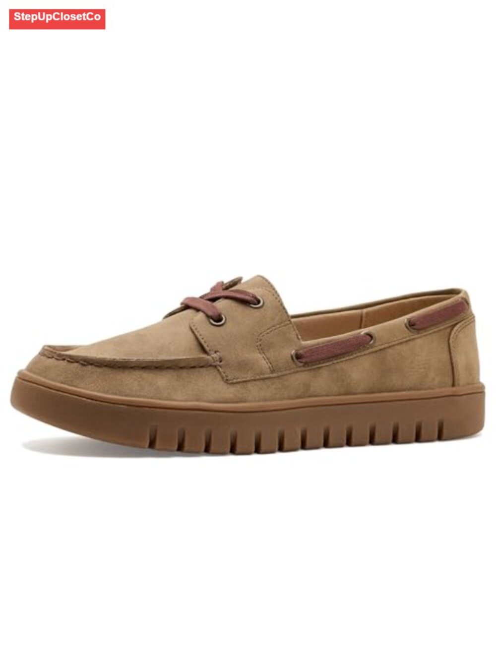 Slip-On Loafers with 1-Inch Heel, Man-Made Upper, Comfort Footbed